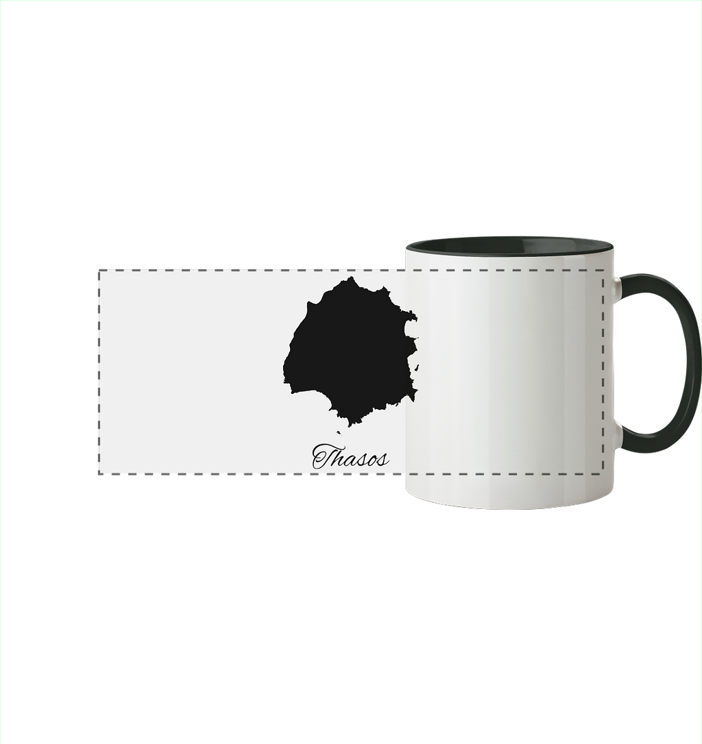 Thasos Silhouette Griechenland - Panorama Tasse zweifarbig