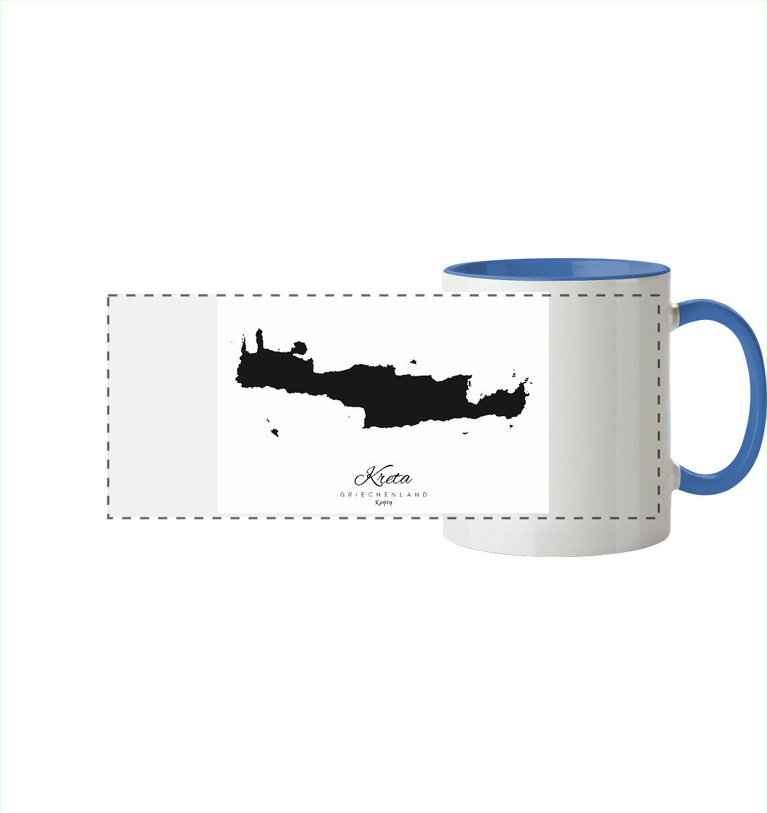 Kreta Silhouette Griechenland - Panorama Tasse zweifarbig (Kopie)
