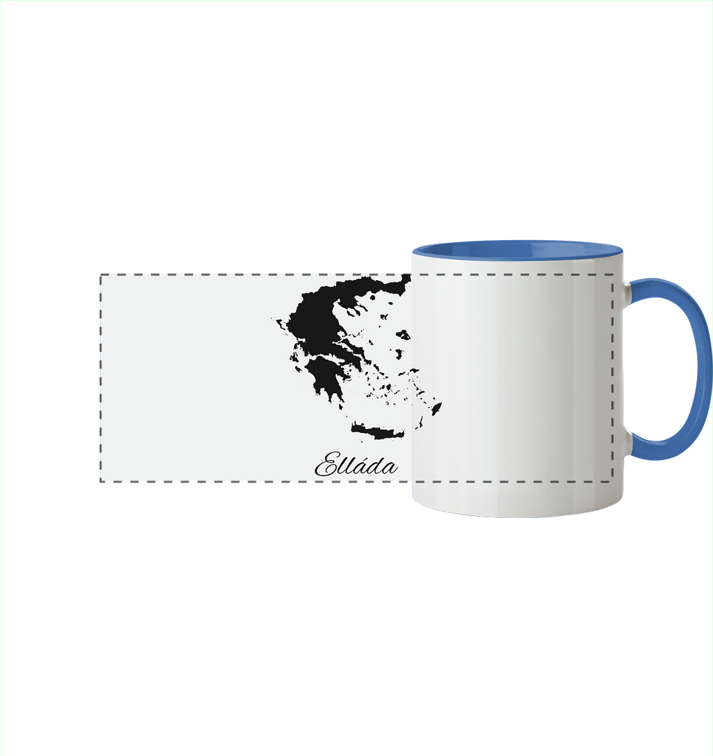 Ellada Silhouette Griechenland - Panorama Tasse zweifarbig