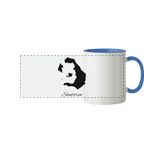 Santorin Silhouette Griechenland - Panorama Tasse zweifarbig