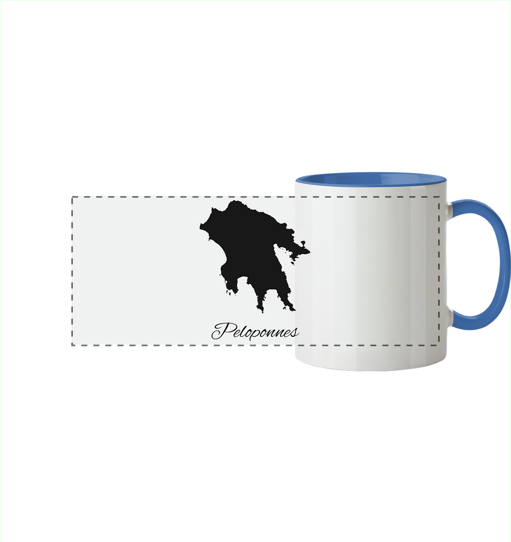 Peloponnes Silhouette Griechenland - Panorama Tasse zweifarbig