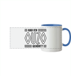 Hab ich Ouzo gehört? - Panorama Tasse zweifarbig