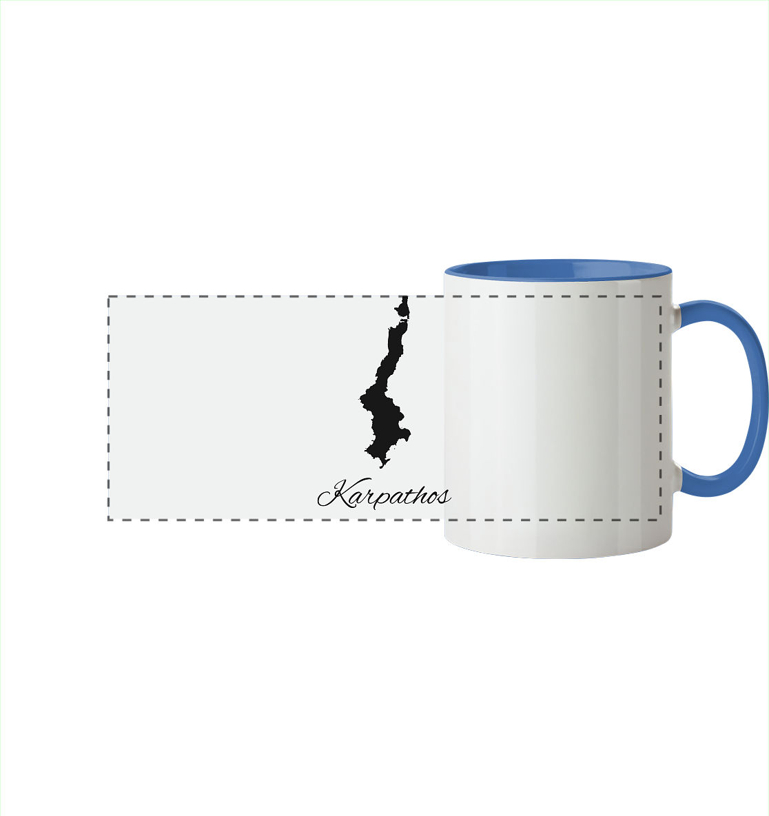 Karpathos Silhouette Griechenland - Panorama Tasse zweifarbig