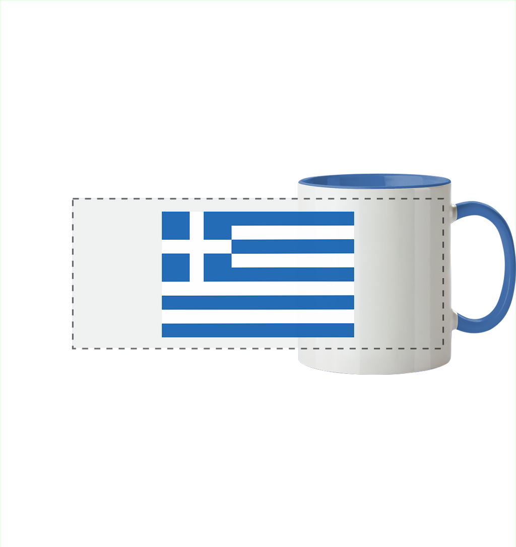 Griechenland Flagge - Panorama Tasse zweifarbig
