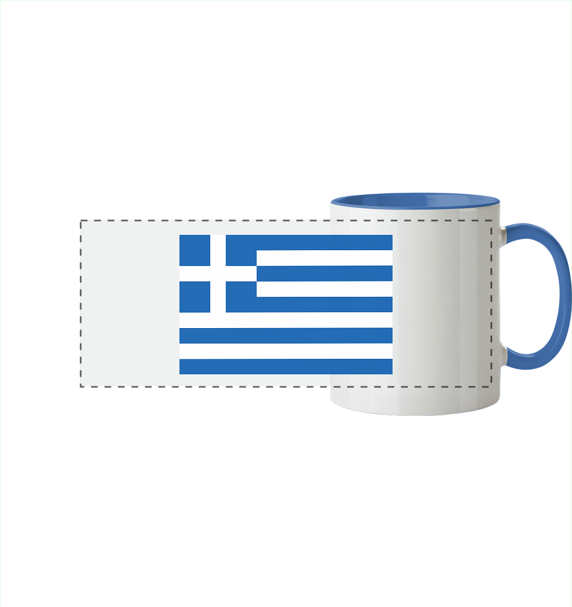 Griechenland Flagge - Panorama Tasse zweifarbig