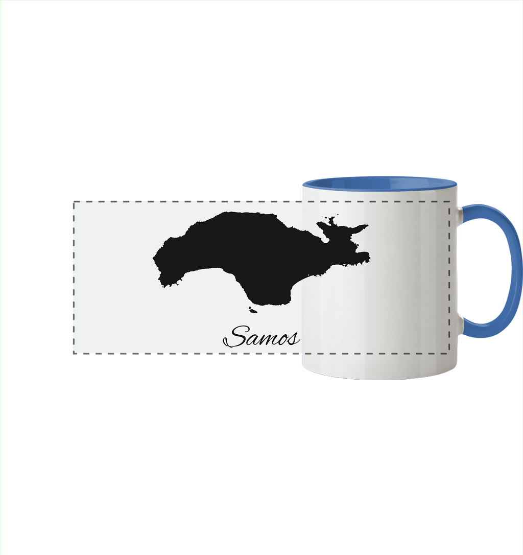 Samos Silhouette Griechenland - Panorama Tasse zweifarbig