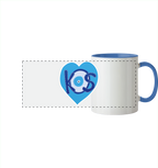 Kos - Blaues Herz - Panorama Tasse zweifarbig