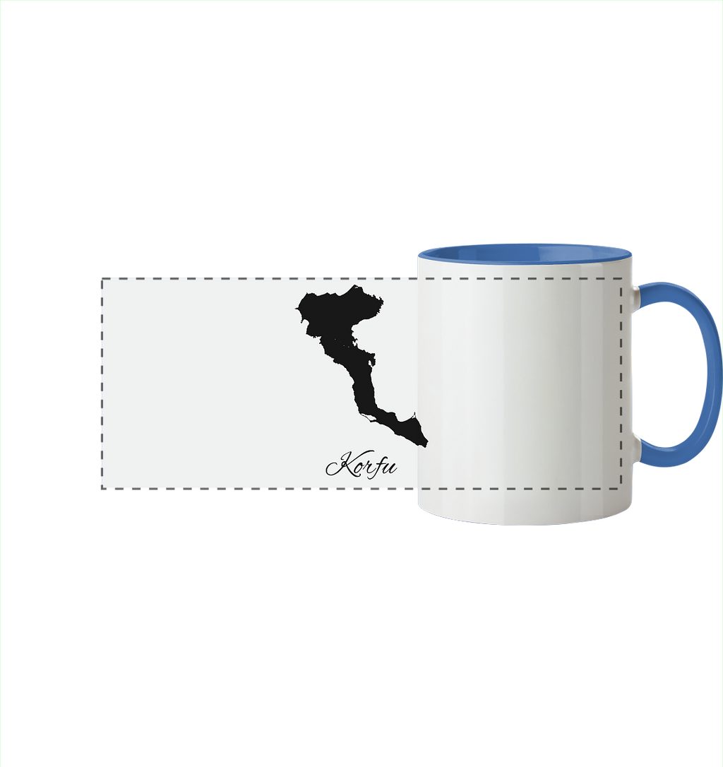 Korfu Silhouette Griechenland - Panorama Tasse zweifarbig
