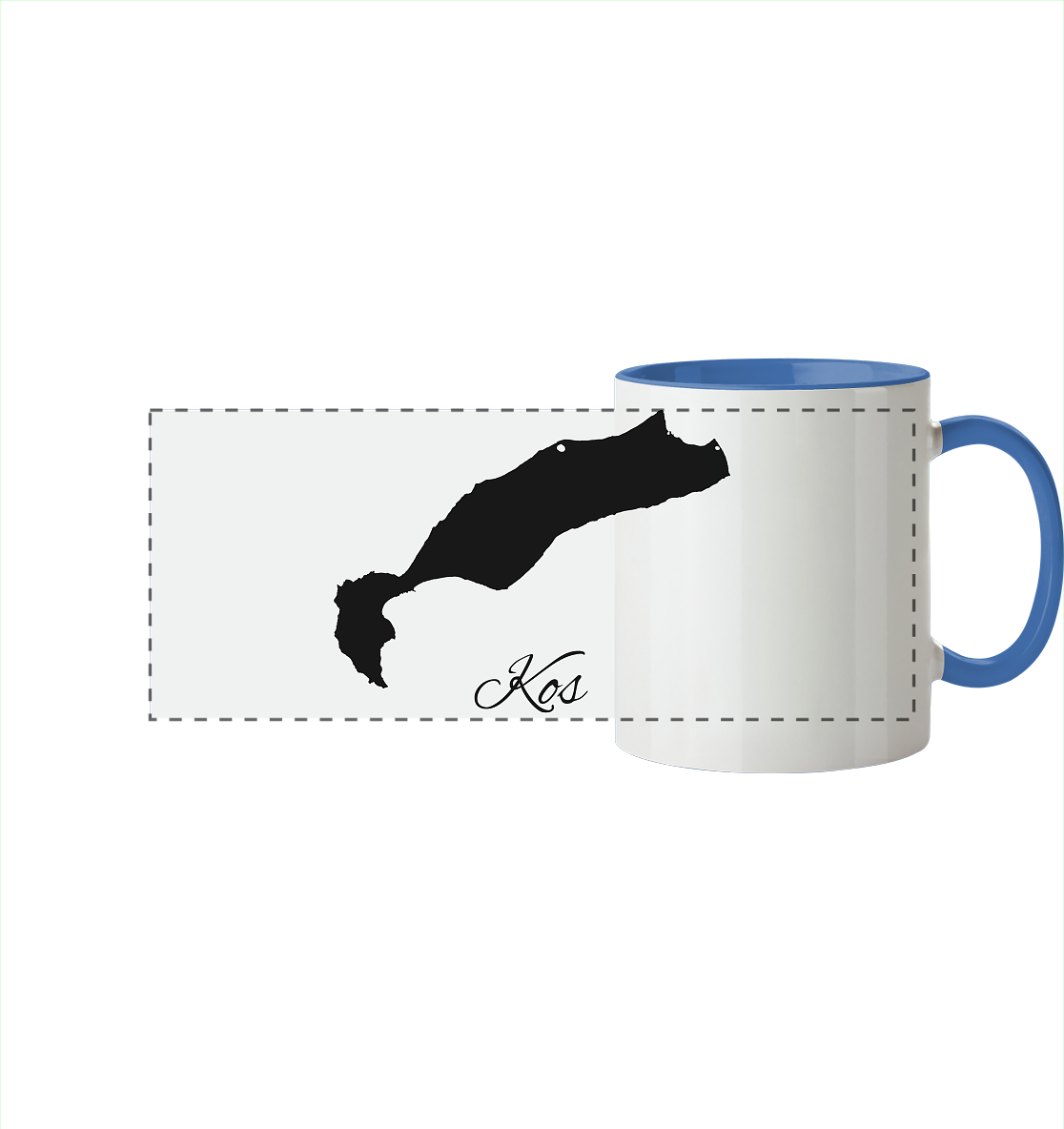 Kos Silhouette Griechenland - Panorama Tasse zweifarbig