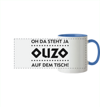 Oh da steht ja Ouzo auf dem Tisch - Panorama Tasse zweifarbig