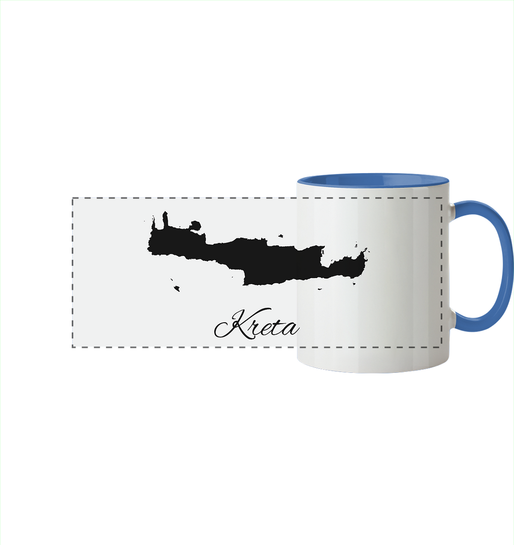 Kreta Silhouette Griechenland - Panorama Tasse zweifarbig