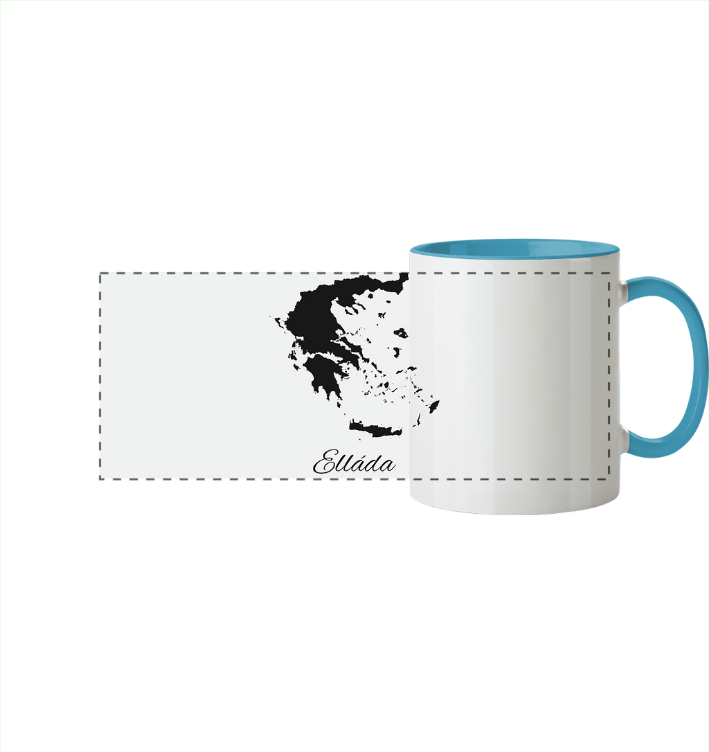 Ellada Silhouette Griechenland - Panorama Tasse zweifarbig