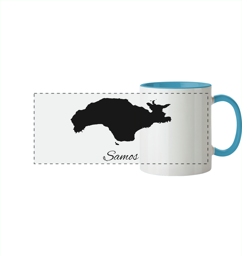 Samos Silhouette Griechenland - Panorama Tasse zweifarbig