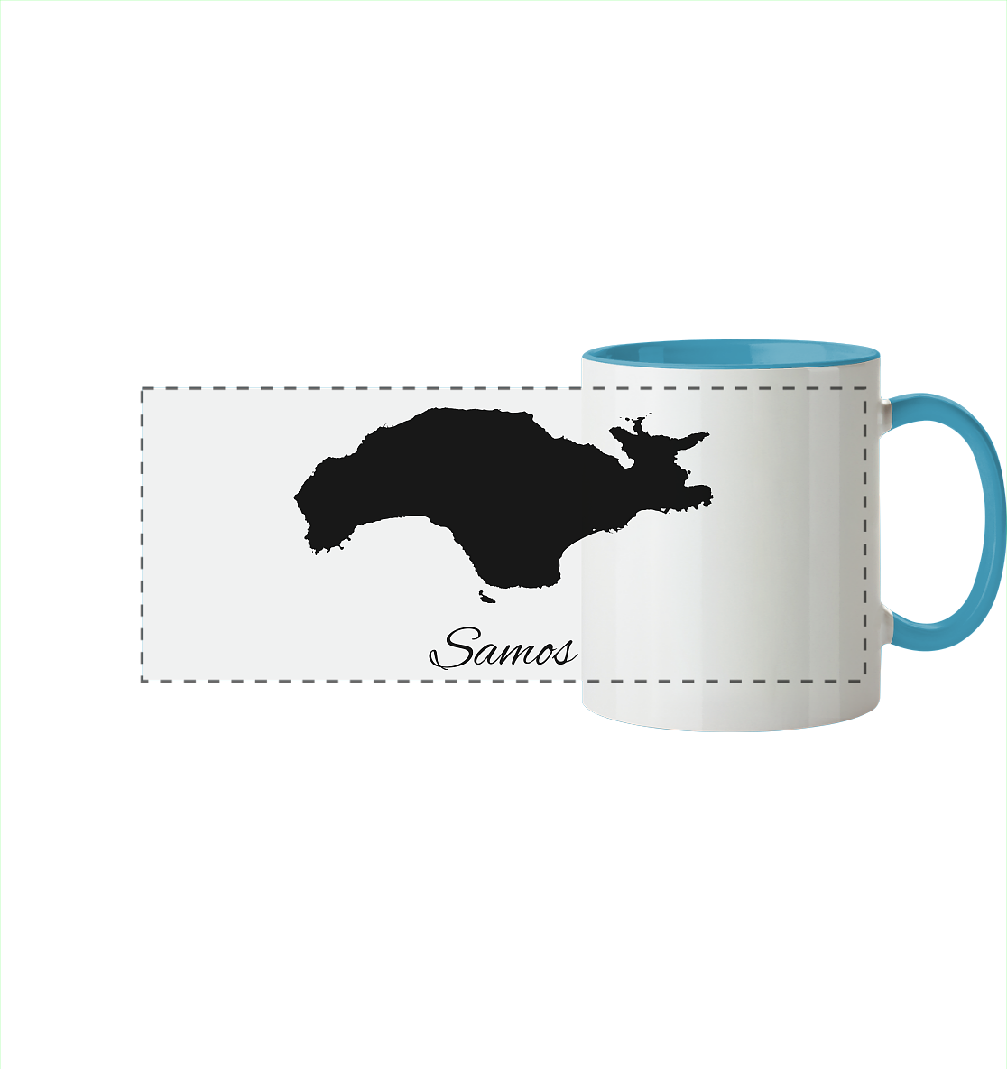 Samos Silhouette Griechenland - Panorama Tasse zweifarbig