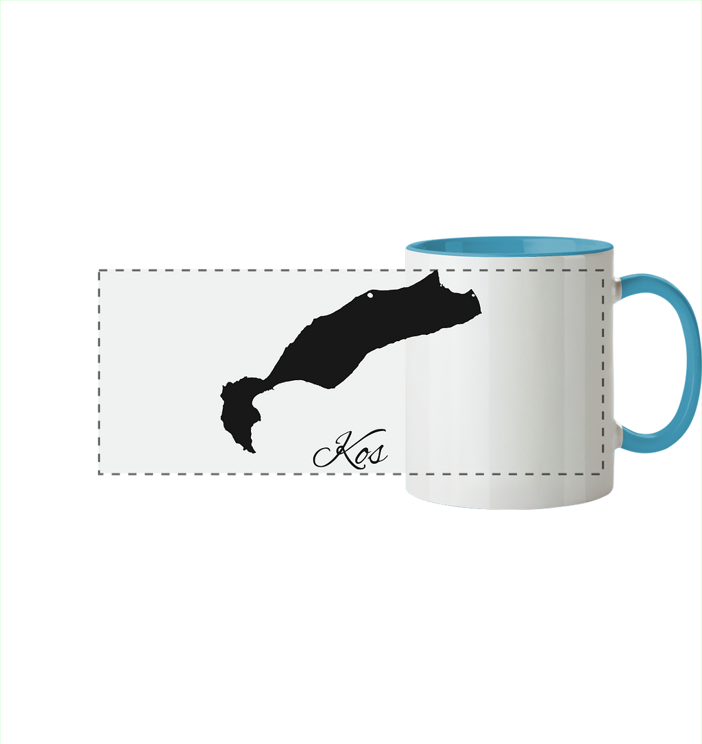 Kos Silhouette Griechenland - Panorama Tasse zweifarbig