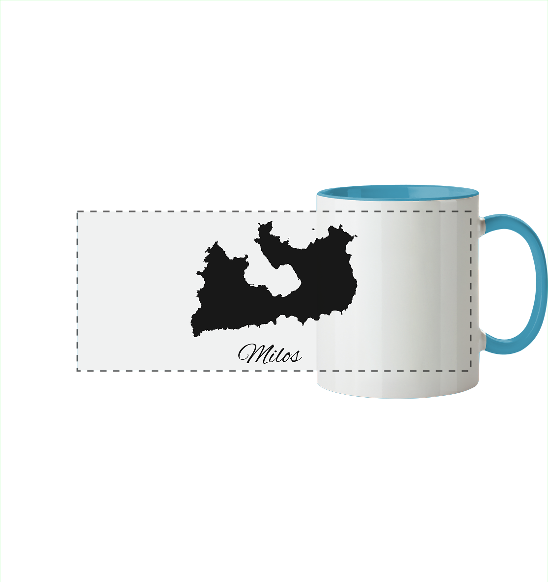 Milos Silhouette Griechenland - Panorama Tasse zweifarbig
