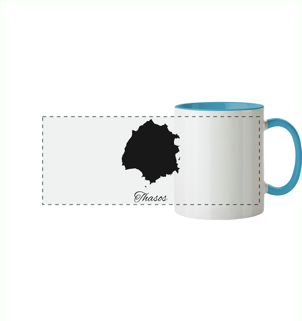 Thasos Silhouette Griechenland - Panorama Tasse zweifarbig