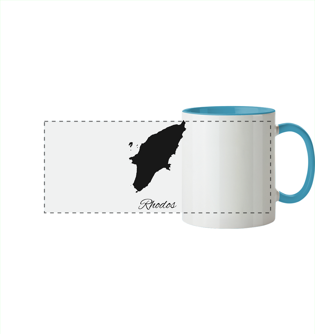 Rhodos Silhouette Griechenland - Panorama Tasse zweifarbig