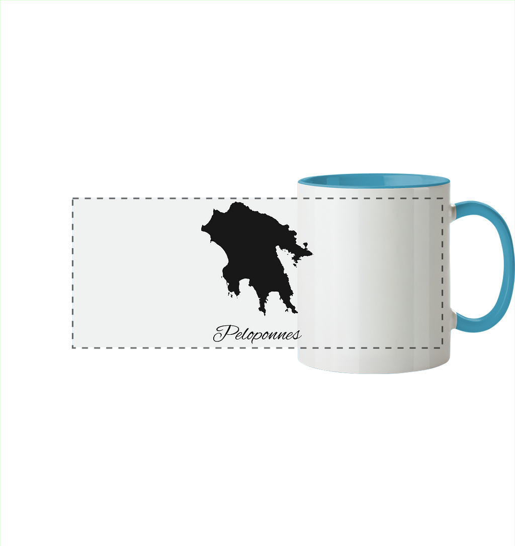 Peloponnes Silhouette Griechenland - Panorama Tasse zweifarbig