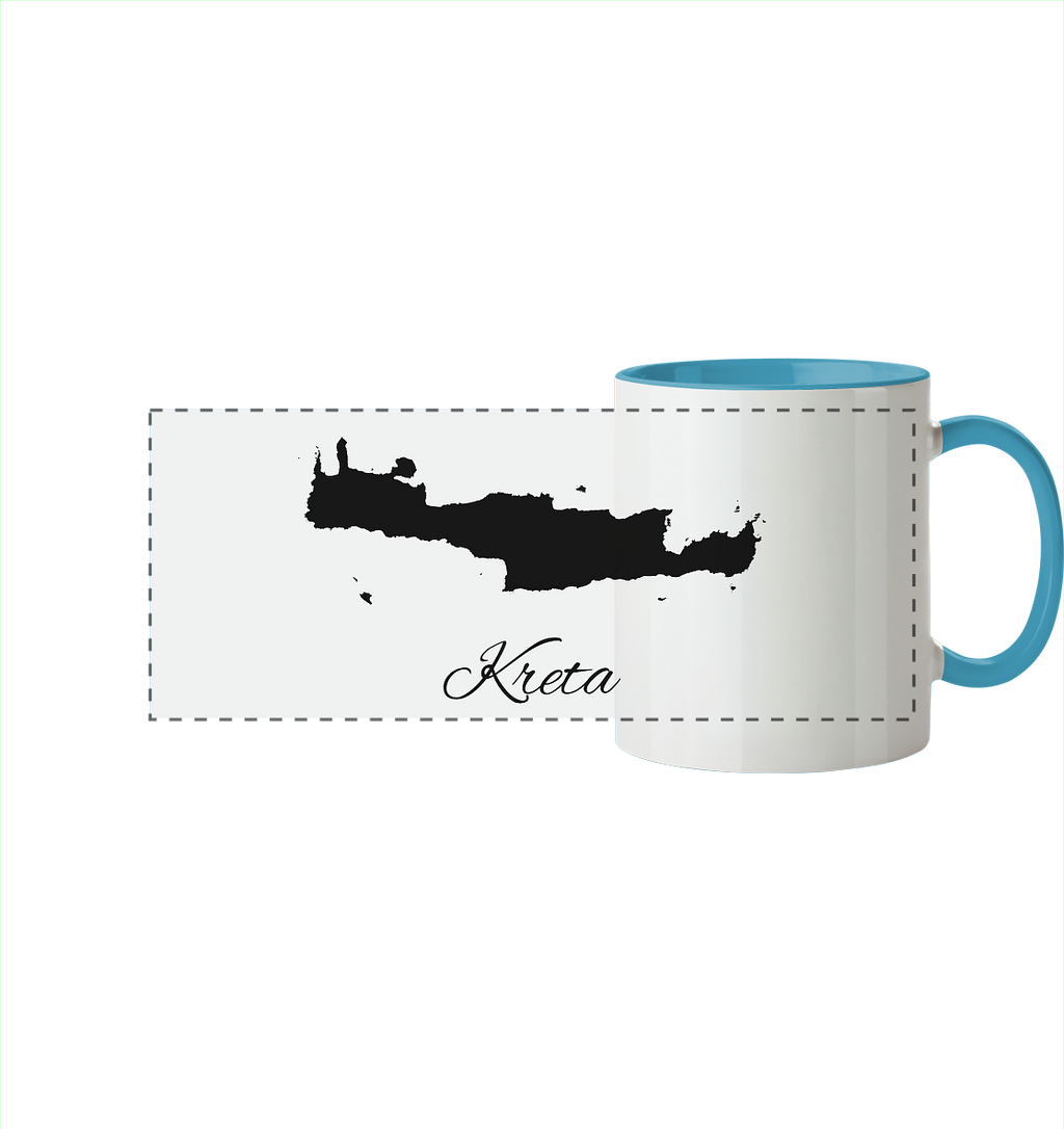 Kreta Silhouette Griechenland - Panorama Tasse zweifarbig