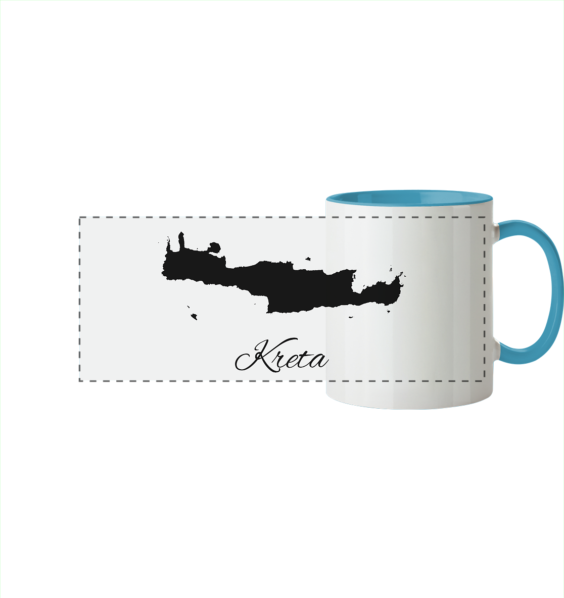 Kreta Silhouette Griechenland - Panorama Tasse zweifarbig