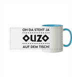 Oh da steht ja Ouzo auf dem Tisch - Panorama Tasse zweifarbig