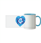Kos - Blaues Herz - Panorama Tasse zweifarbig