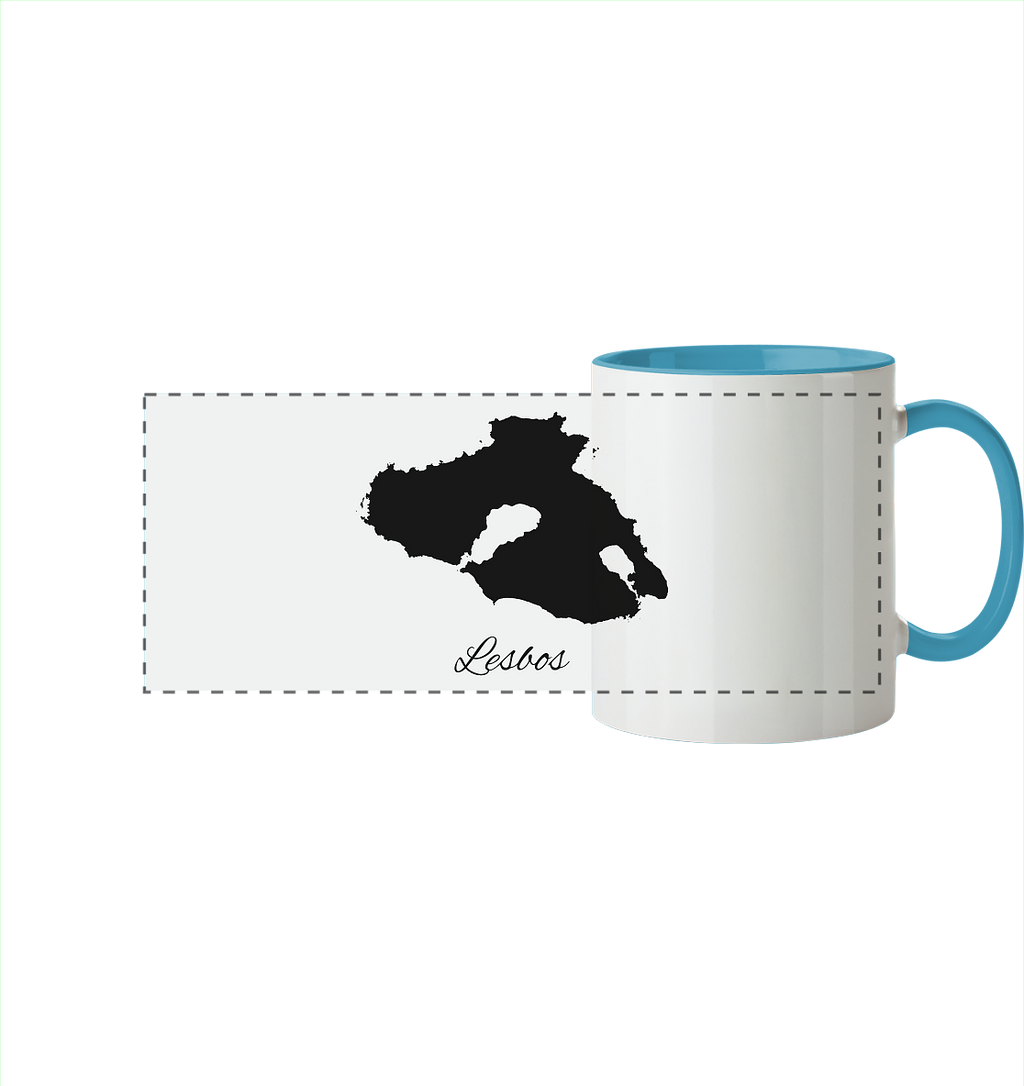 Lesbos Silhouette Griechenland - Panorama Tasse zweifarbig