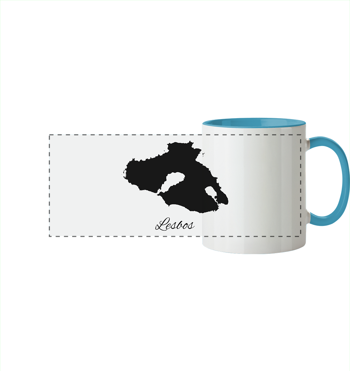 Lesbos Silhouette Griechenland - Panorama Tasse zweifarbig
