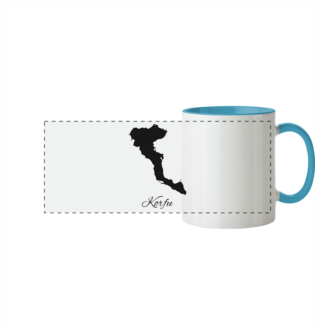 Korfu Silhouette Griechenland - Panorama Tasse zweifarbig