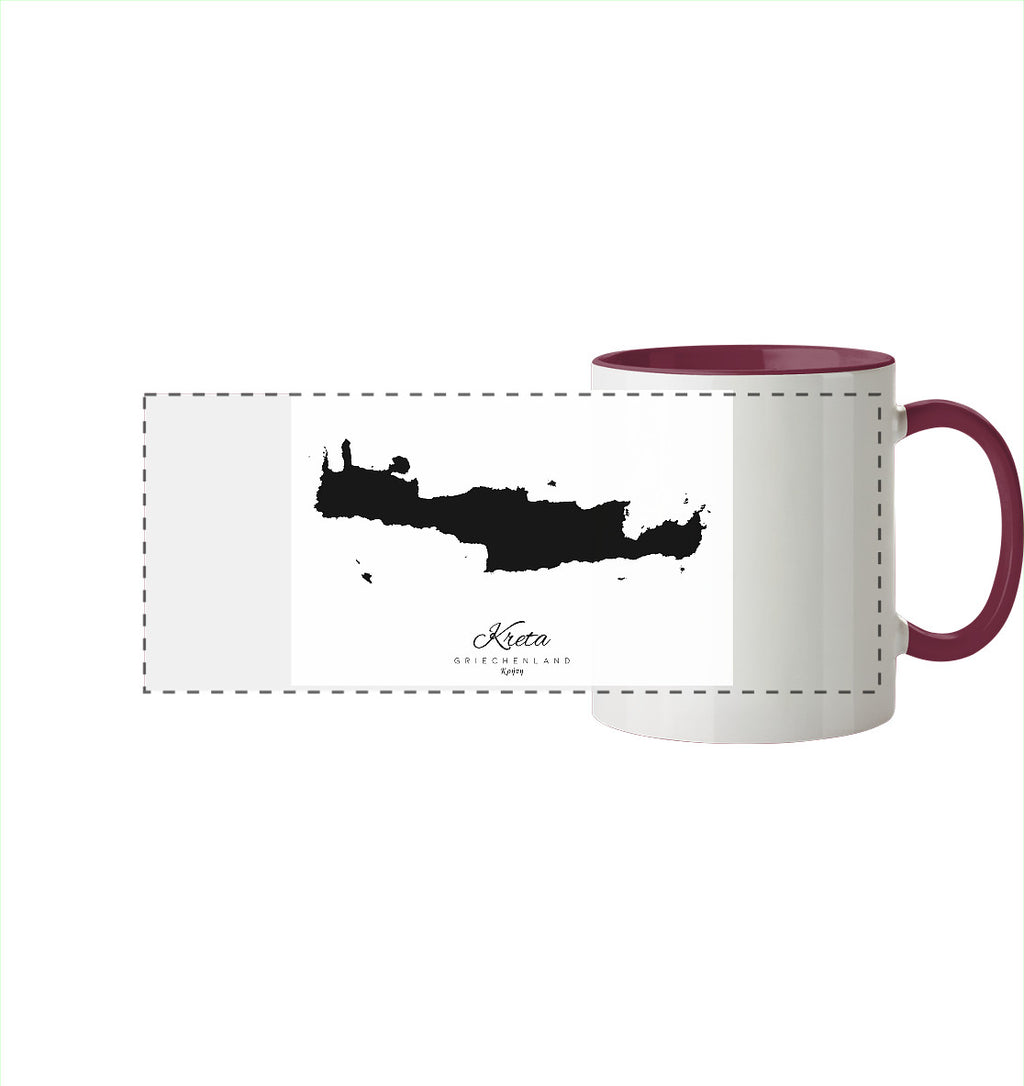 Kreta Silhouette Griechenland - Panorama Tasse zweifarbig