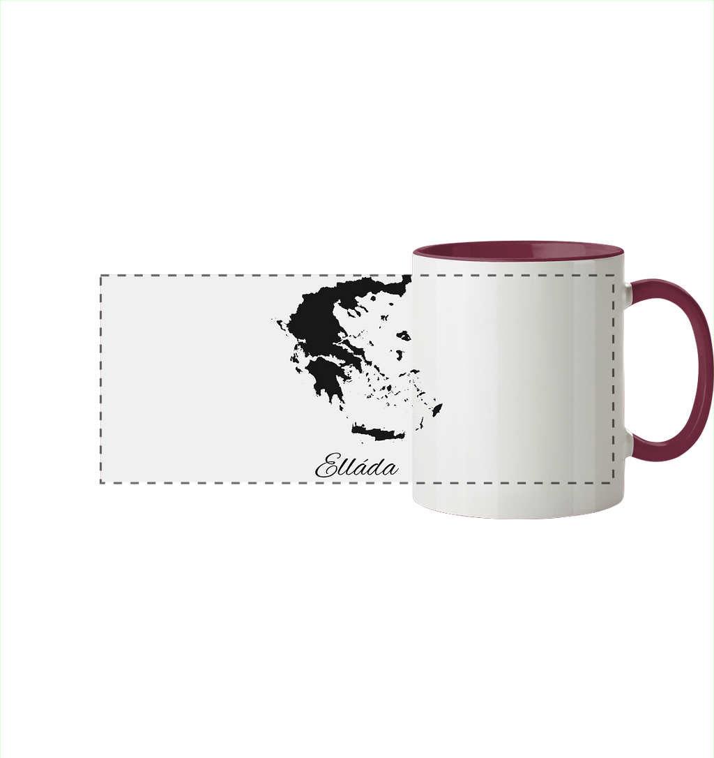 Ellada Silhouette Griechenland - Panorama Tasse zweifarbig