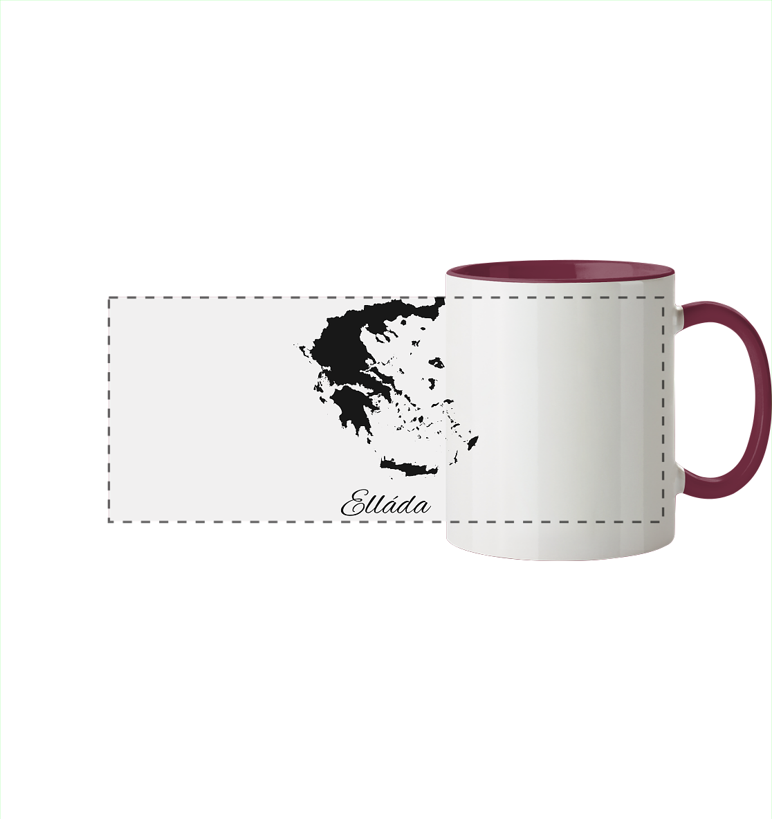 Ellada Silhouette Griechenland - Panorama Tasse zweifarbig