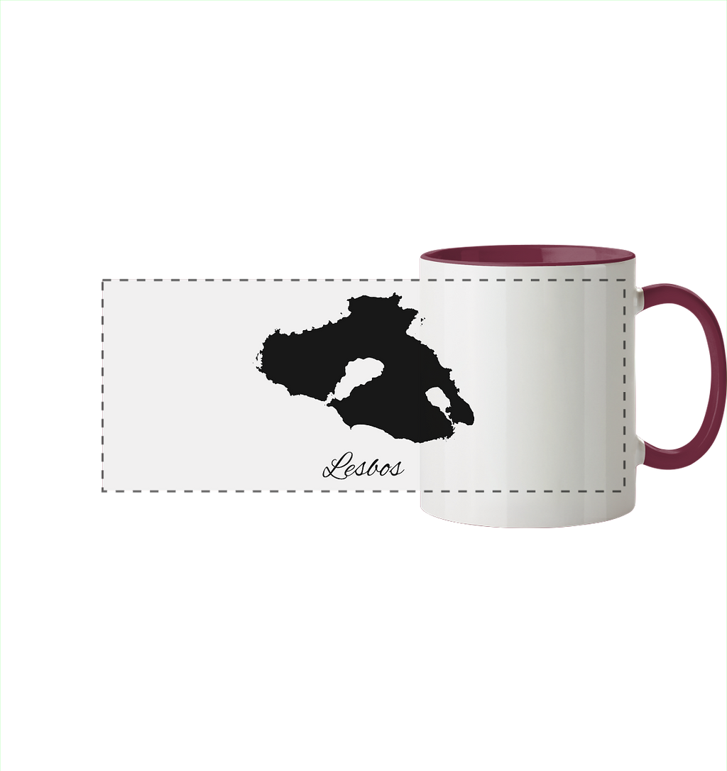 Lesbos Silhouette Griechenland - Panorama Tasse zweifarbig