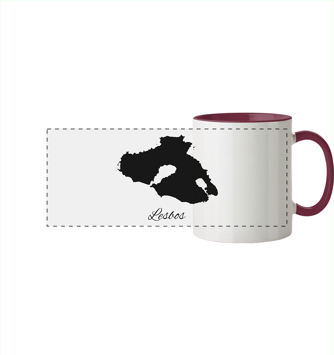 Lesbos Silhouette Griechenland - Panorama Tasse zweifarbig