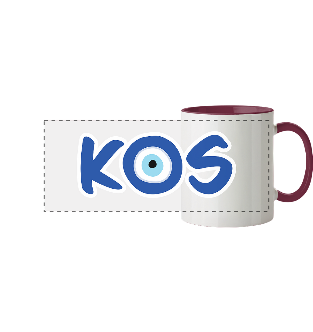 Kos - Mati/Nazar Auge - Panorama Tasse zweifarbig