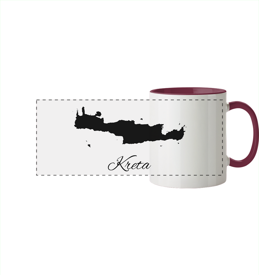 Kreta Silhouette Griechenland - Panorama Tasse zweifarbig