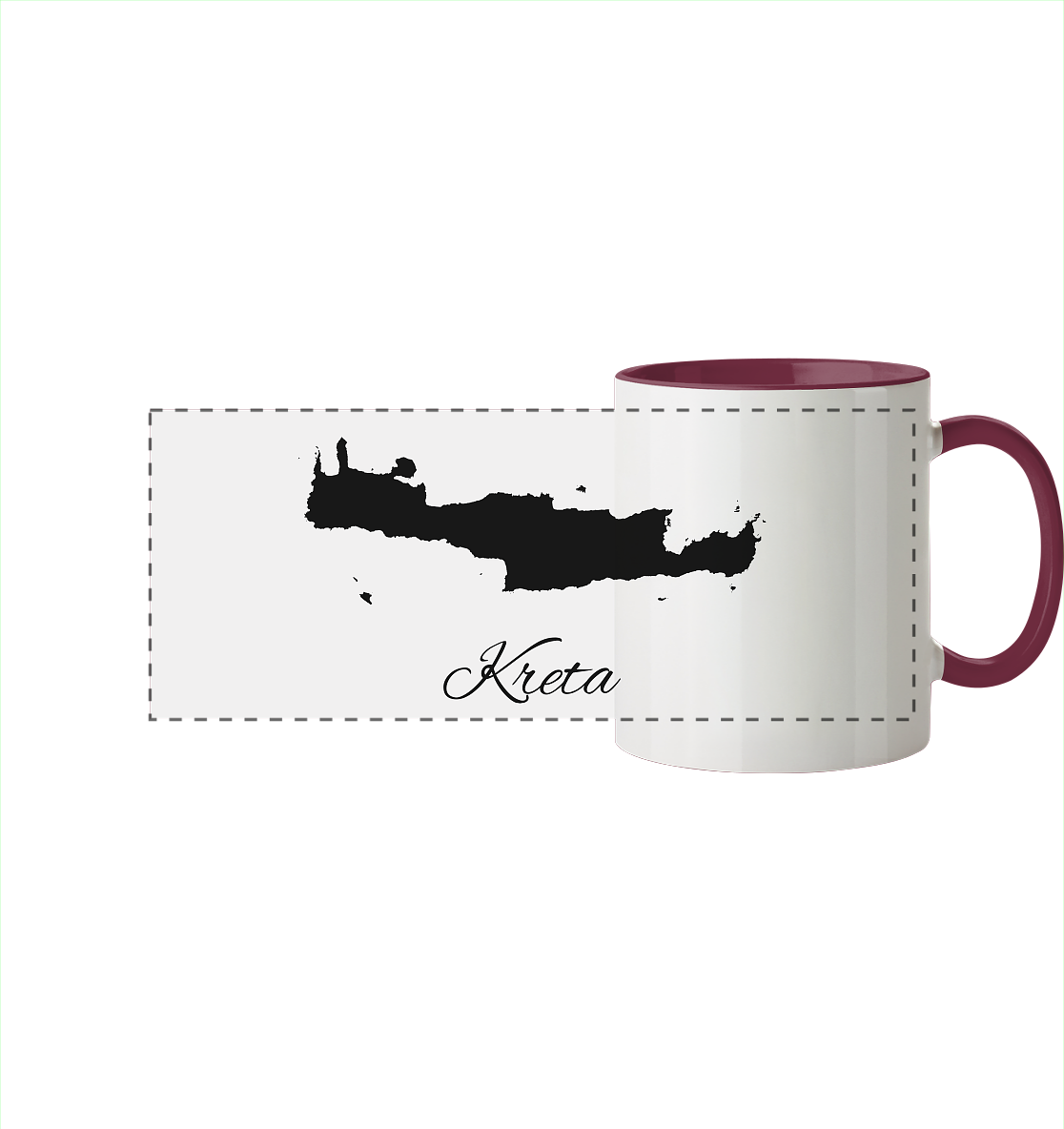 Kreta Silhouette Griechenland - Panorama Tasse zweifarbig