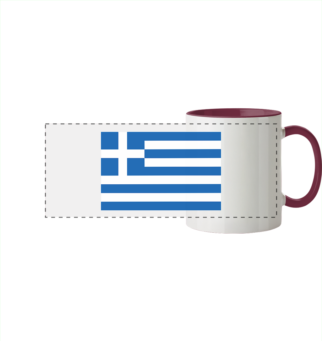 Griechenland Flagge - Panorama Tasse zweifarbig