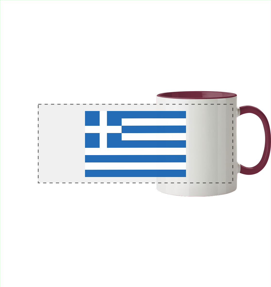 Griechenland Flagge - Panorama Tasse zweifarbig