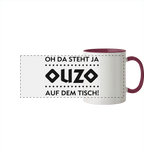 Oh da steht ja Ouzo auf dem Tisch - Panorama Tasse zweifarbig