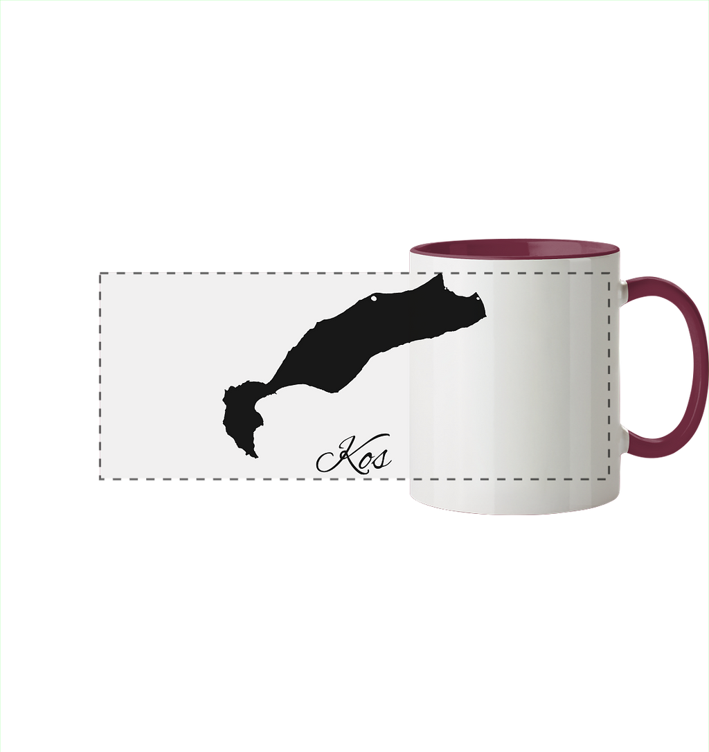 Kos Silhouette Griechenland - Panorama Tasse zweifarbig
