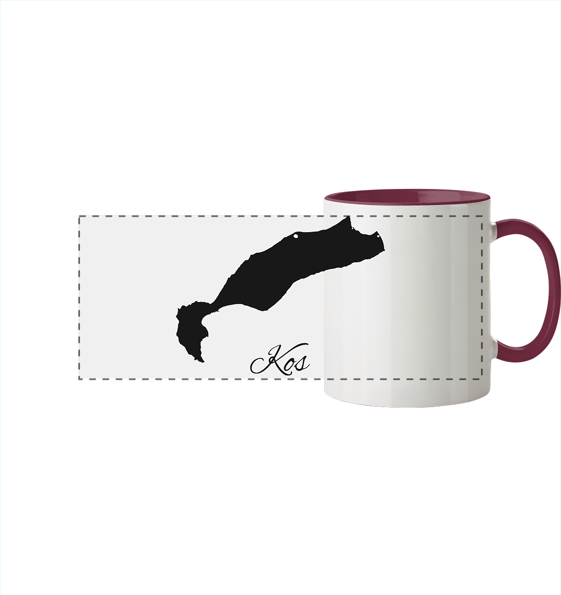 Kos Silhouette Griechenland - Panorama Tasse zweifarbig