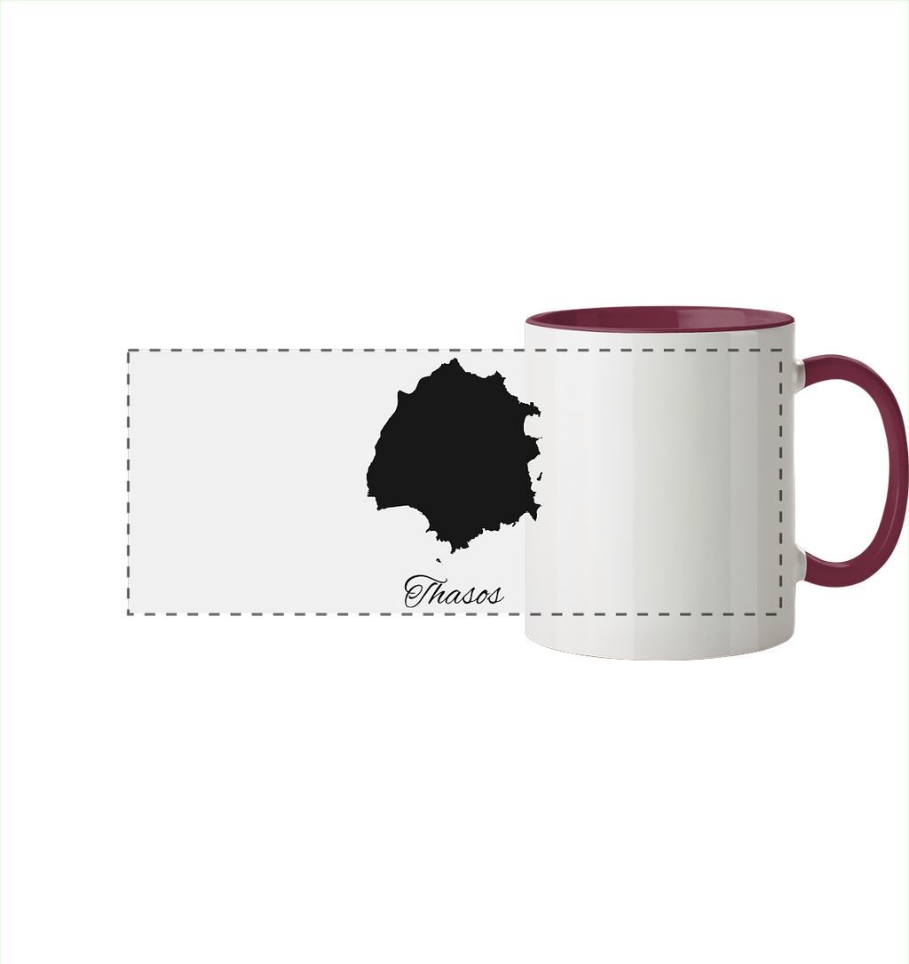 Thasos Silhouette Griechenland - Panorama Tasse zweifarbig