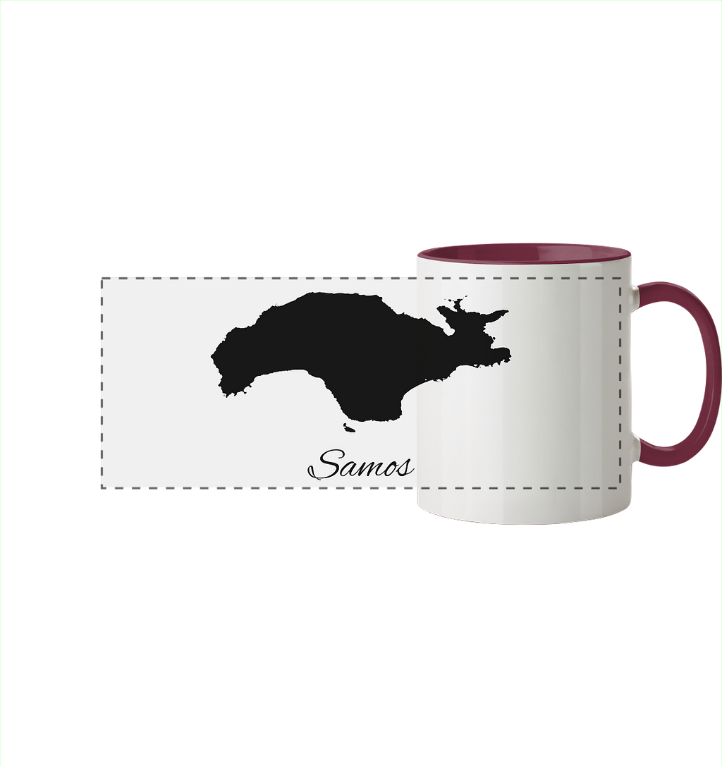 Samos Silhouette Griechenland - Panorama Tasse zweifarbig