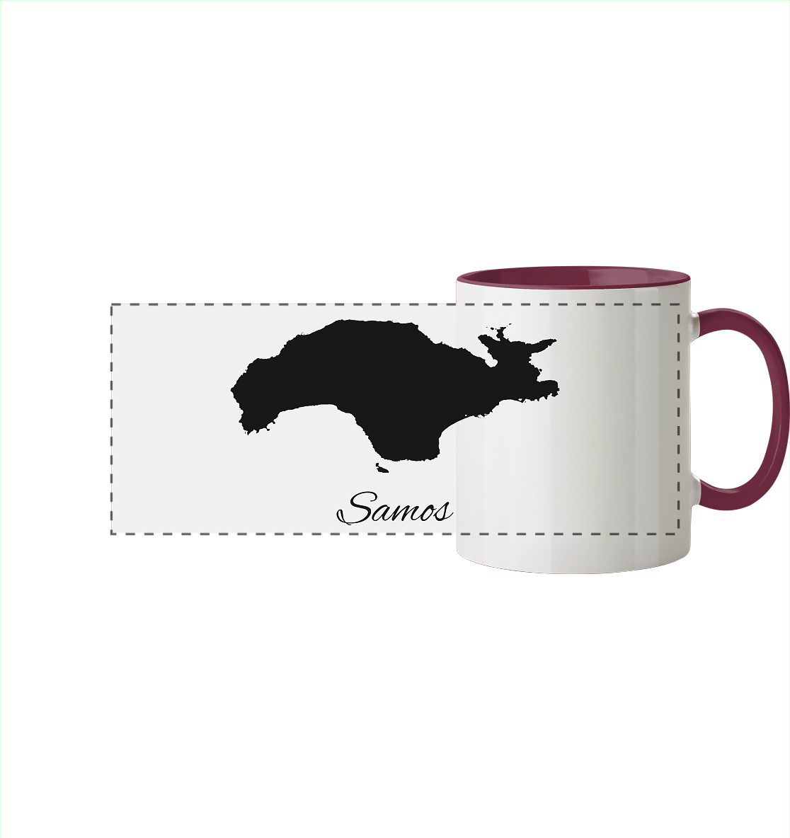 Samos Silhouette Griechenland - Panorama Tasse zweifarbig