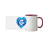 Kos - Blaues Herz - Panorama Tasse zweifarbig