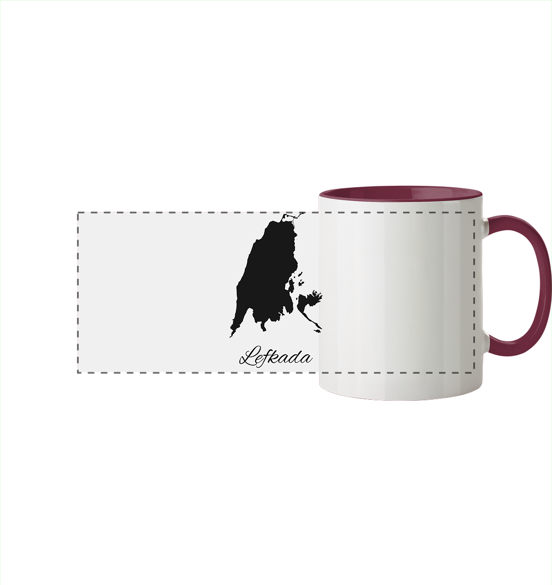 Lefkada Silhouette Griechenland - Panorama Tasse zweifarbig