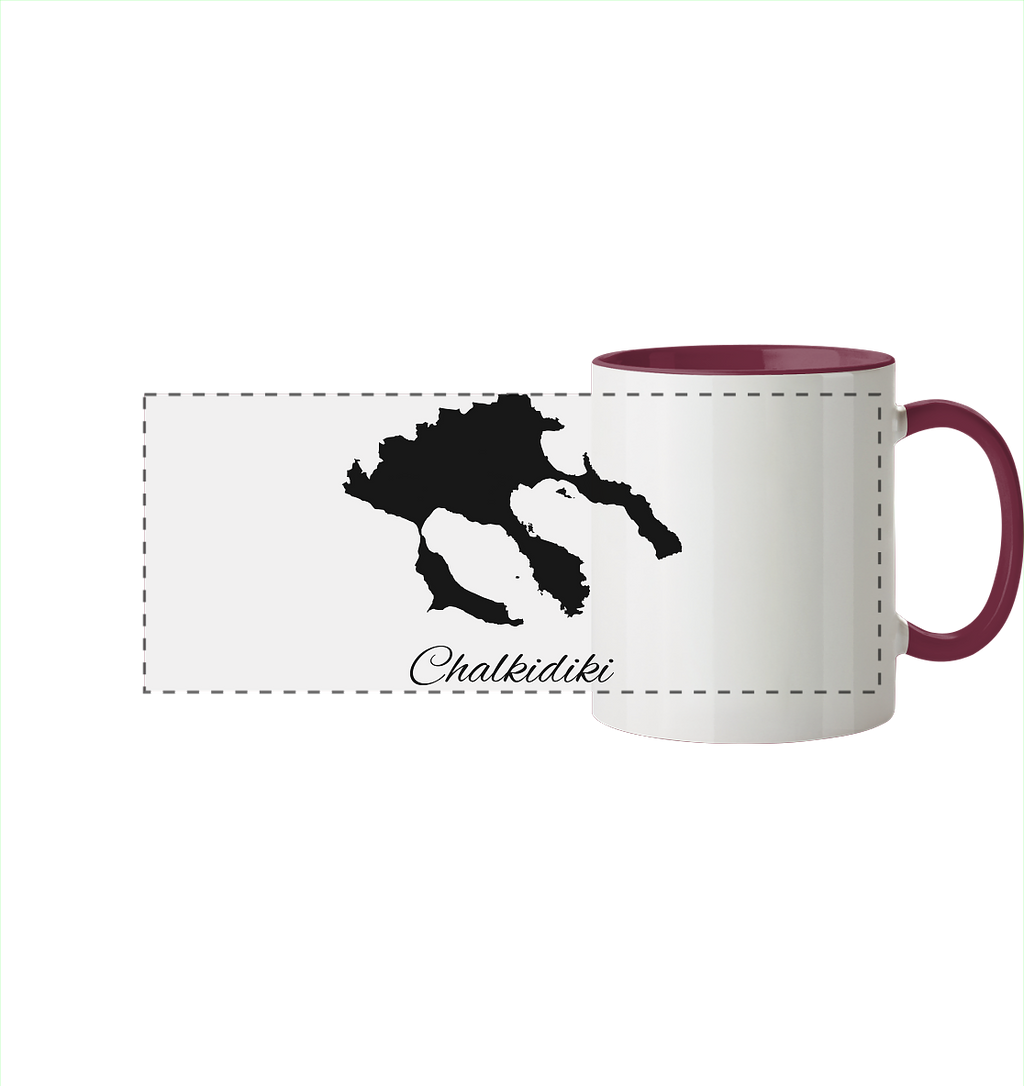 Chalkidiki Silhouette Griechenland - Panorama Tasse zweifarbig