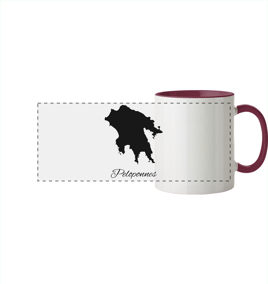 Peloponnes Silhouette Griechenland - Panorama Tasse zweifarbig